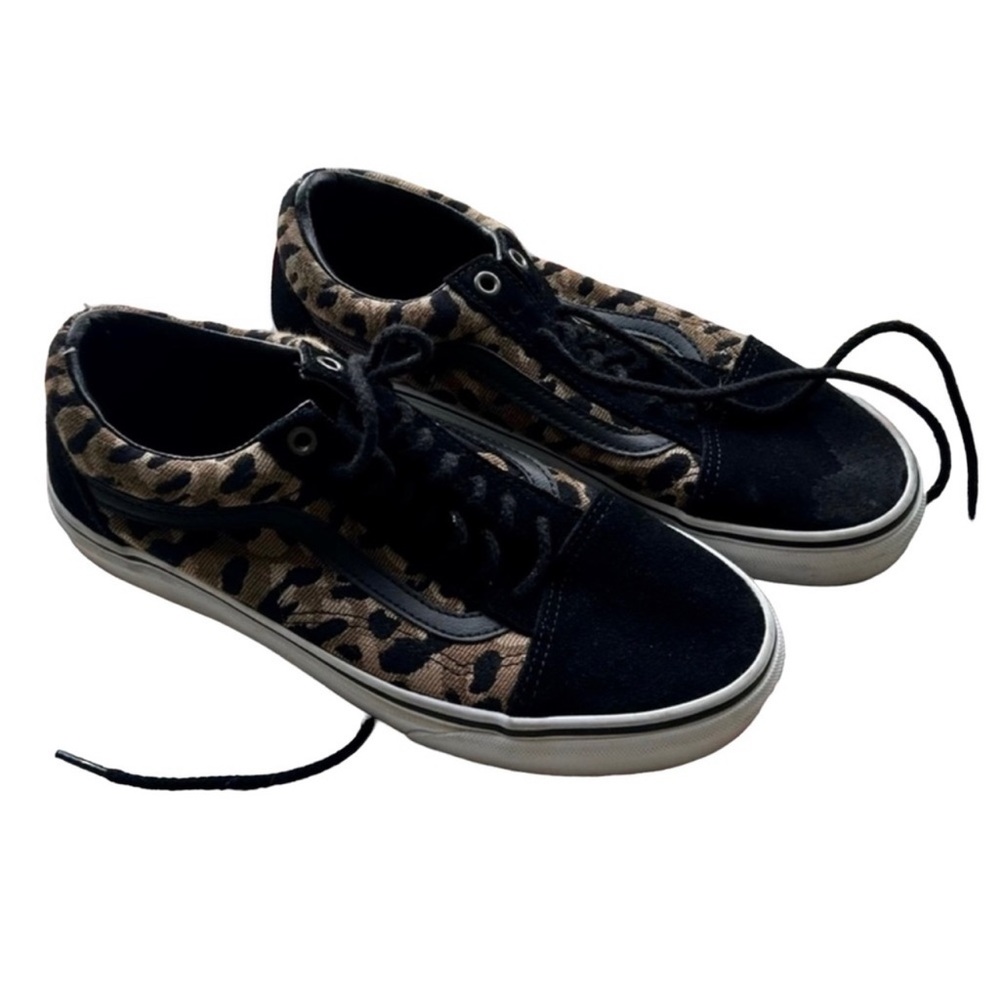 Vans Old Skool Leopard Print Brown & Black Sneakers Women’s 8
